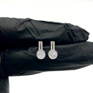 14k Gold/White Gold Round 5mm Stud CZ Diamond Hypoallergenic Luxury Earrings